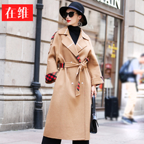 European and American high-end double-sided wool coat 2019 new autumn and winter long 100% wool wide version wool coat womens clothing