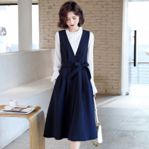 Dress dress female Spring and autumn gas age reduction fashion two pieces of temperament goddess fan dress Yu Yu Yu