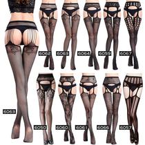  Womens sexy underwear hollow garter socks Jacquard pants leggings socks European and American fishing net socks beautiful feet and legs stockings womens socks