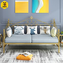 European style wrought iron sofa bed Princess bedroom living room simple modern Nordic sofa chair splicing bed bed single bed