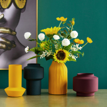 Harvest cottage simulation flower sunflower decorative ceramic vase ornaments living room flower arrangement Nordic creative minimalist flower Ware