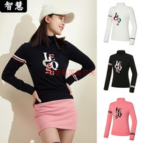 South Koreas Le coq rooster 21 autumn golf gown with female collar character Windproof Cover Warm Knit Cardiovert