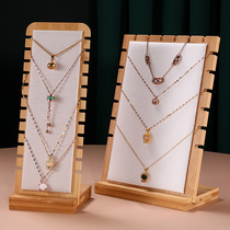 Bamboo and wood necklace display rack bracelet jewelry rack live room hanging rack jewelry counter display jewelry props ornaments