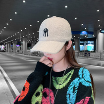 Lamb Handling Hat Female New Hat Warm Winter Hand Version Tide Soft Top Hair Hair Handle Little Baseball Cap