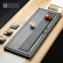Touch Miss Wujin Stone tea tray home simple Japanese tea table natural stone Tea Sea rectangular tea set support