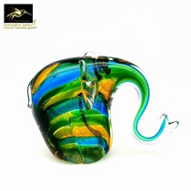 Boutique Color Elephant Glazed Pendulum Pieces Handicraft Auspicious Elephant Bookcase Decoration Nafovinju Gift Gift