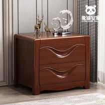 New Chinese walnut bedside table modern simple all solid wood bedside cabinet home locker bedroom storage cabinet
