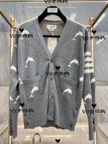 Thom Browne little dolphin sweater TB sweater college style unisex cardigan sweater