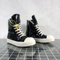 Round Owens high-top shoes male OBO stone Black Mirror milk fragrance thick bottom side zipper casual board shoes ro short boots women