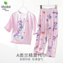 A class of children air conditioning Summer Model Cotton seven-sleeved trousers in pajamas girl StarDelu Home Class