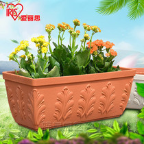 Alice flowerpot relief series long square basin resin thickened home balcony planting gardening flower pot