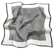 Silk scarf striped shawl fashion simple large square all-match new Hangzhou silk scarf mulberry silk scarf