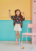 3N not refund spot LILAS new girl smile flowers full of short sleeved long T jeans shorts