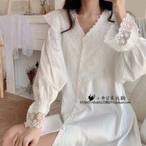 Japanese Gelato Ice Silk Sleeping Dress Lady Spring Summer Sleeping Clothing Lace Sweet and Sexy Long Skirt House Dress