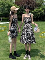 Sundress womens summer floral 2021 spring new small daisy womens best friend high waist thin small skirt