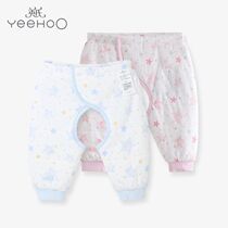Yings autumn and winter new underwear newborn quilted warm open crotch pants cotton pants 174576 174583