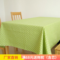 Fresh polka dot green dot tablecloth tablecloth canvas fabric cotton linen desk tablecloth rectangular coffee table tablecloth