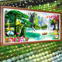 Flow water to make money 5D Crystal Diamond painting full of brick and stone show landscape adhesive drill cross stitch living room new landscape