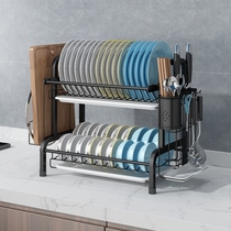 Kitchen rack for bowls and dishes storage rack built-in multifunctional household cabinet countertop drain bowl rack