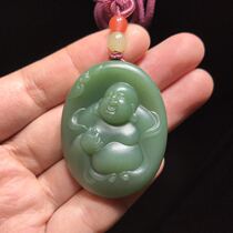 Xinjiang and Tian Yuseeds material Beyyu Poe Vegetable Green Goat Grease Jade Pendant Laughing Buddha Pendant Guanyin Bodhisattva Longo Leopard Leopard