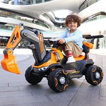 Net red tractor children four-wheel excavator toy car engineering truck excavator charging can take the boy large