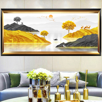 Gold and silver deer cross stitch 2021 thread embroidery hand embroidery new living room simple modern fortune elk full embroidery