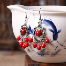 Ethnic style handmade ornaments retro earrings Bohemia Tibetan earrings alloy earrings small jewelry
