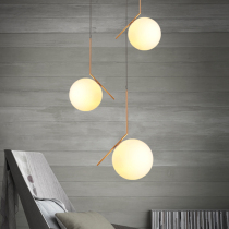Nordic Postmodern Restaurant Chandelier Bedroom Glass Round Ball Clothing Shop Led Minimalist Creative Single Headboard Chandelier