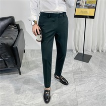 Rich Gui Bird Casual Pants Male Korean Version Pure Color 100 Hitch Body Small Feet Long Pants Youth Advanced Senses Casual Fashion West Pants