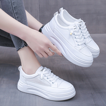 White shoes women 2021 summer new versatile net red muffin thick bottom casual board shoes summer breathable sports shoes