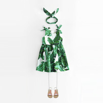 Girl Sleeveless Cotton Fabric One-piece Dress Resort Wind Sand Beach Skirt Children Womens Baby Girl Harnesses dress Summer Seaside