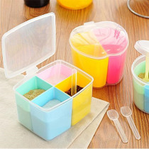 Plaid set household plastic seasoning box integrated storage box salt camping Dogue seasoning box supplies store