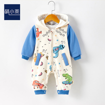 Newborn baby conjunction clothes 0 - 3 spring and autumn cartoon out of their jacket for birth baby and toddler Hardclothes 6 crawl autumn