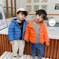 Cute for cute children 2020 new children Baby light slim fit white duck suede boy with hat winter clothing jacket