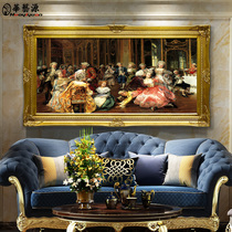 Huayiyuan oil painting hand-painted home living room decoration painting framed single horizontal European Court figure painting 01