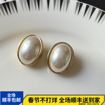 Western antique jewelry exotic vintagedior retro exquisite Europe and the United States simple all-match imitation pearl ear clip