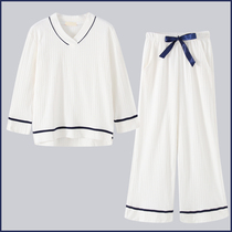 Sleepwear Woman Summer Fall Long Sleeve Pure Cotton Two Sets Students Autumn Home Clothing Women Can Go Out Korean Version Air Conditioning Suit