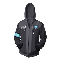 Detroit: Become a human-turned-around sweatshirt hooded zip top Connor sweatshirt coat plus size