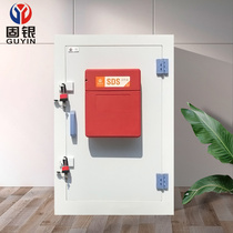 Solid silver PP cabinet with padlock Laboratory acid-base storage Strong corrosion resistance PP reagent cabinet with MSDS data box Safety