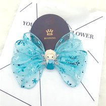 Frozen big bow childrens hair ornament little girl hairpin headdress Aisha gong zhu sha hairclip Hairband tou sheng
