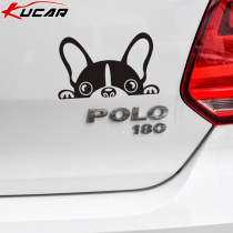  Car stickers creative personality cute cartoon car rear decoration decals peek at puppy scratches occlusion