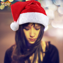 Qiankifang Christmas clothing hat Santa Hat Thick flannel Christmas hat Dense Velvet Christmas hat