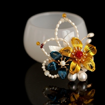 Hairpin side clip female winding flower jewelry Personality fashion new products Original classical design Cheongsam handmade accessories