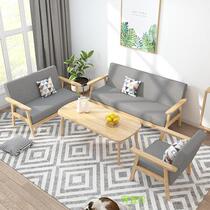 Flagship store sofa simple living room small apartment solid wood single chair bedroom double simple