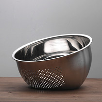 The treasurer recommends 304 stainless steel amoy rice basin fruit basin fruit plate drain basket washing basket fruit basket kitchen household