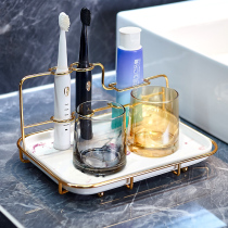 Toothbrush holder Light luxury wind household electric toilet mouthwash cup Washing countertop bathroom bathroom tooth cylinder set