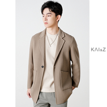 Sushi-collar wool double-sided coat man with long autumn and winter loose tide casual winter clothing male