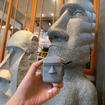 Suitable for creative Easter Island stone statue airpods1 2 generation protective shell Apple anti-fall bluetooth headphone set female models