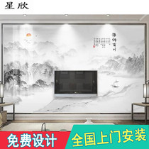 3d Chinese TV background wall wallpaper large seamless imitation marble wall cloth bedroom living room decoration wallpaper mural