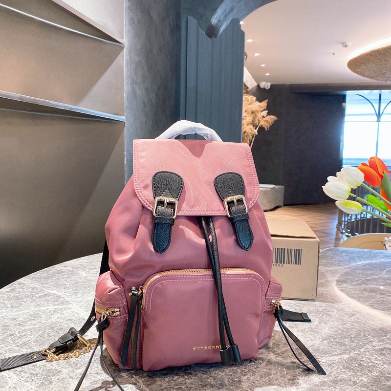 New Oxford Cloth Waterproof Fabric with Leather Backpack, Chain Backpack, Travel Bag, Fashionable Backpack, Large Capacity